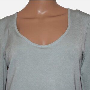 FABIANA FILIPPI Light Blue Scoop Neck 3/4 Sleeve Silk Knit Top Size M